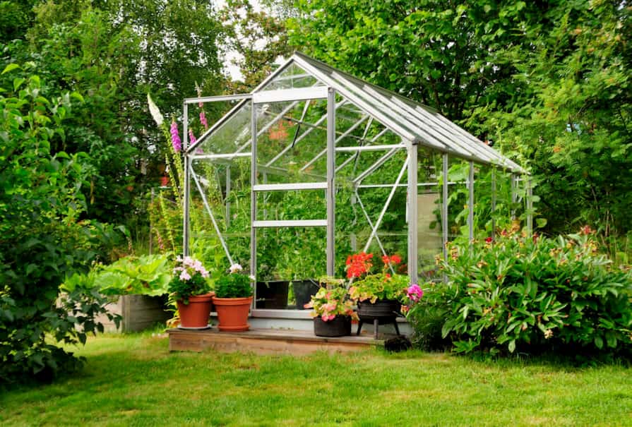Polykarbonátový skleník na záhrade