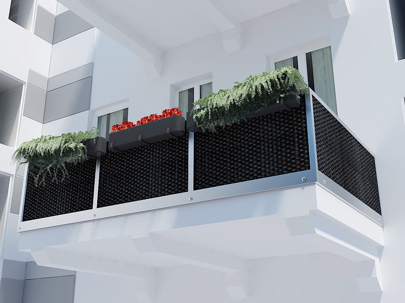 Ratanová zástena na balkon