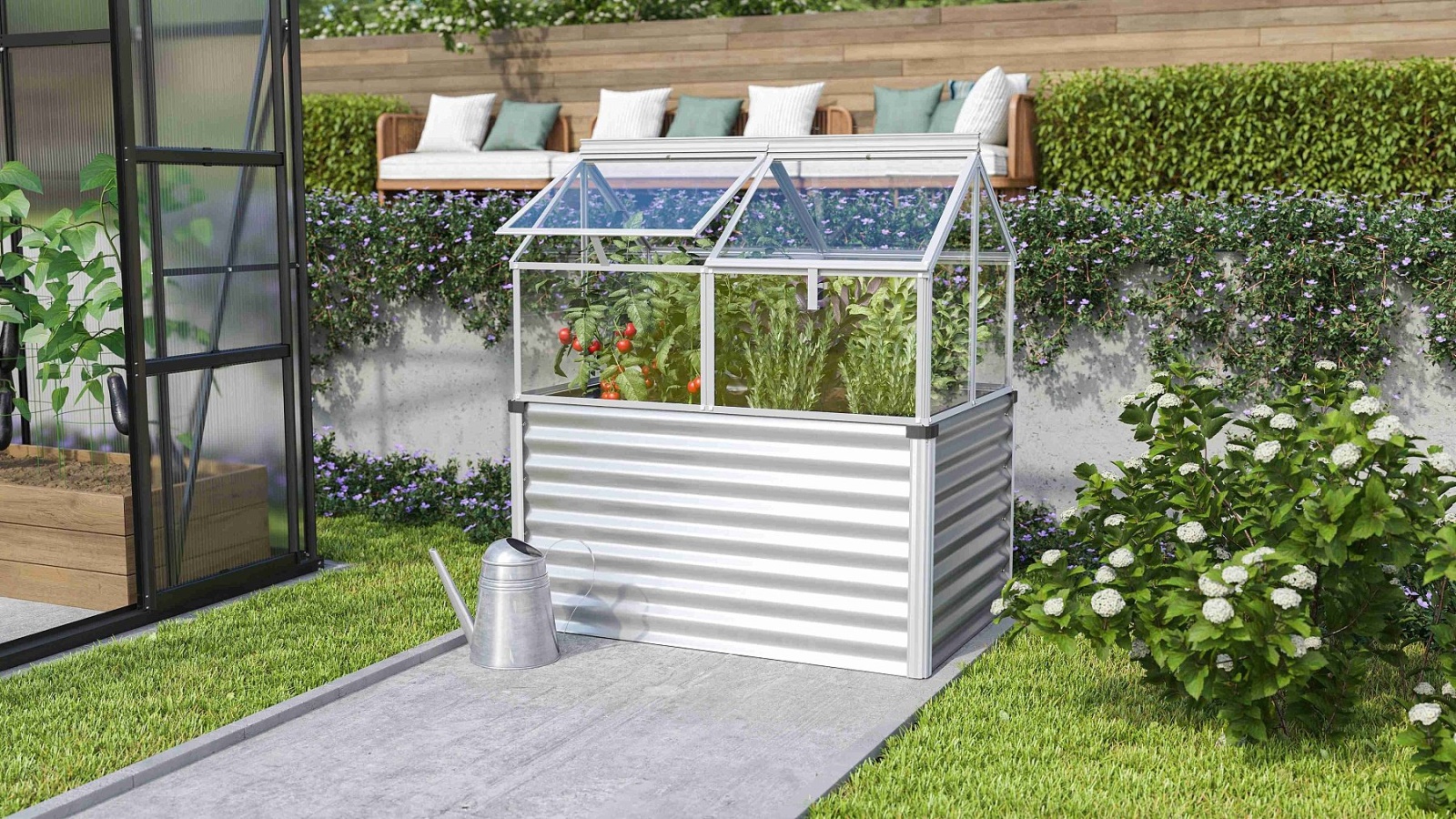 Vyvýšený záhon s pareniskom VITAVIA GAIA JUMBO sklo 3 mm strieborný LG3738