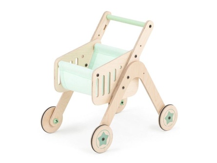 Drevený nákupný vozík a chodítko Trio Shopper