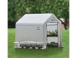 Fóliovník ShelterLogic 1,8×1,8 m biely umiestnený na záhrade