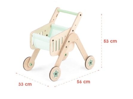 Drevený nákupný vozík a chodítko Trio Shopper