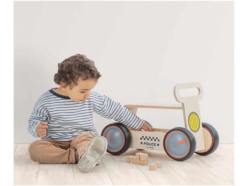 MamaToyz MamaToyz – Drevené auto a chodítko Police