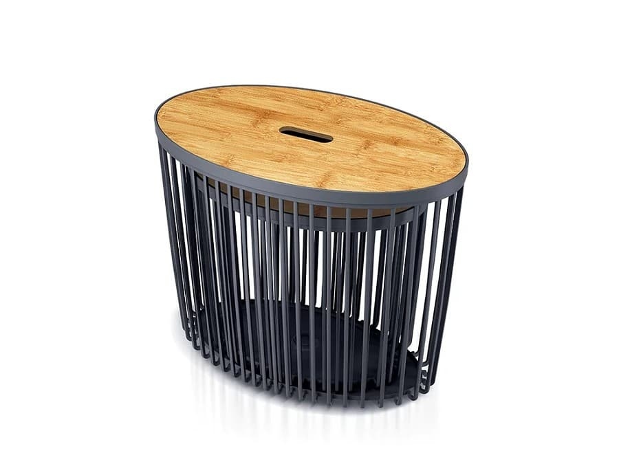 Dva úložné koše s víkom – Clubo Basket Oval Set 30 + 55 l (57 × 35 cm, v. 45 cm), antracit