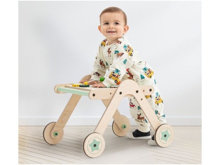 Drevené chodítko a hrací stolík WalkMe