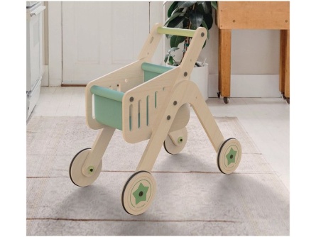 Drevený nákupný vozík a chodítko Trio Shopper