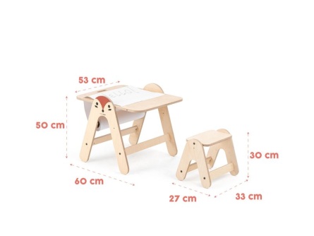 Drevený stolík na maľovanie Fox
