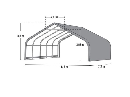 ShelterLogic Run-In-Shed 6,7 × 7,3 m