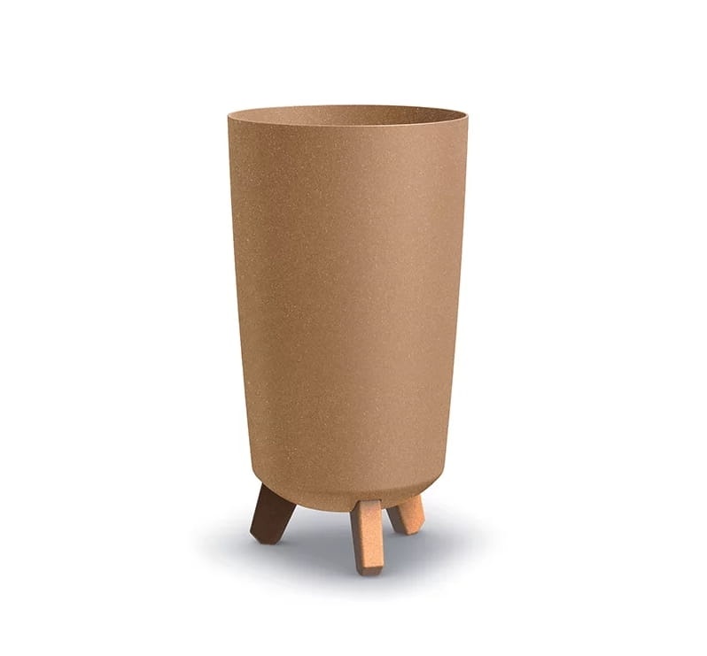 Plastový kvetináč – Gracia Tubus Slim ECO Wood 7,5 l (ø 19 cm, v. 36 cm), natural