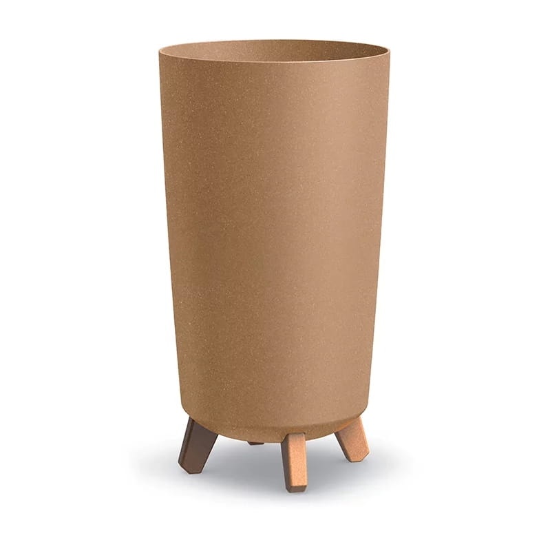 Plastový kvetináč – Gracia Tubus Slim ECO Wood 14,5 l (ø 23 cm, v. 44 cm), natural