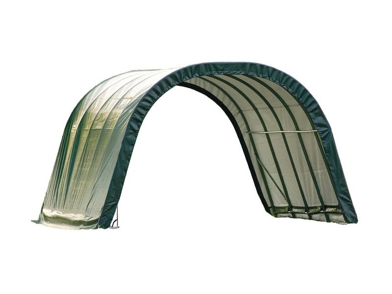 Plachtový prístrešok – ShelterLogic Run-In-Shed 3,7 × 6,1 m zelený