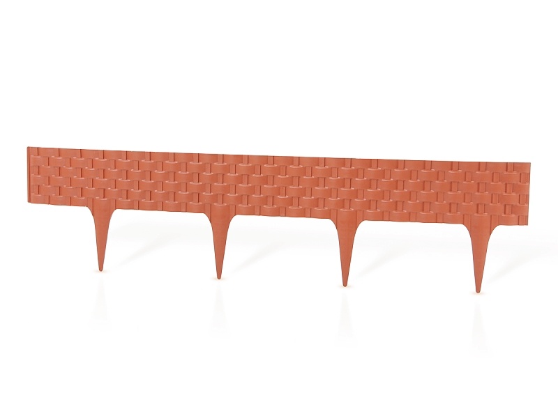 Palisádový obrubník – Rattan Palisade, terracotta 3,2 m (balenie 4 ks o dĺžke 0,8 m)