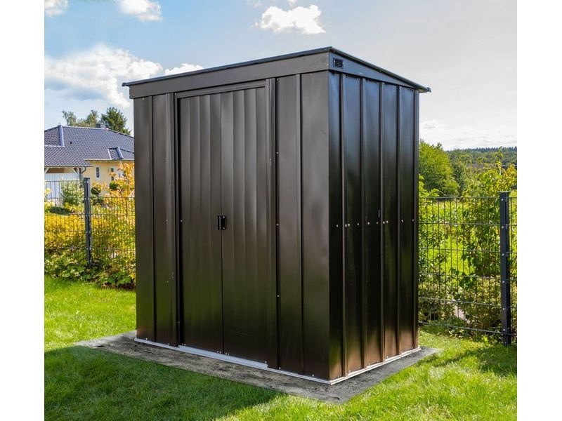 Plechový záhradný domček – Spacemaker 64 s posuvnými dverami