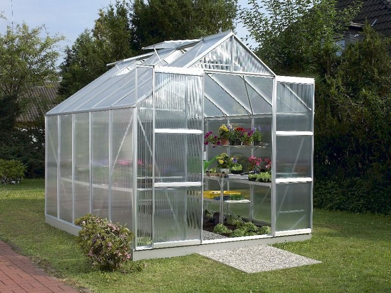 Záhradný skleník z polykarbonátu Vitavia Uranus 8300 PC 6 mm (strieborný)