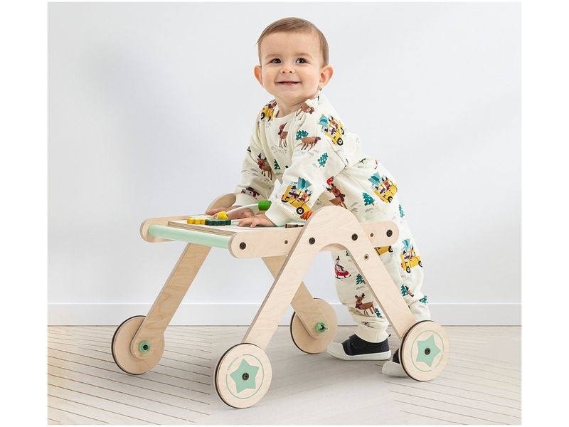 MamaToyz MamaToyz – Drevené chodítko a hrací stolík WalkMe