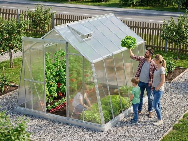 Skleník z polykarbonátu LIMES Viva V7/6, š. 2,47 m × d. 35,95 m, PC 6 mm